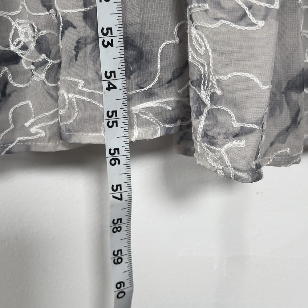 Baltic Born Embroidered Maxi Dress Sz 1XL Gray Puff Sleeve Square Neck Smocked - Picture 15 of 15